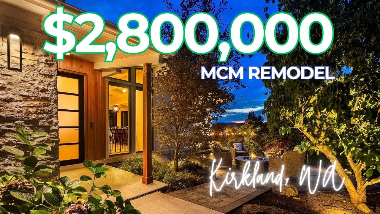 $2.8M Mid-Century Modern Kirkland Dream Home Tour | Lake Views, Luxury & Backyard Putting Course!