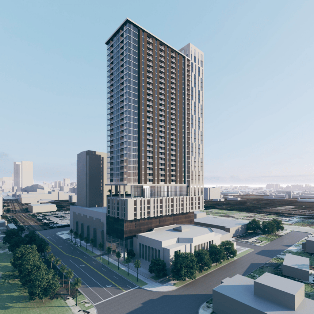 Revised Plans Reveal 464-Foot-Tall Residential Tower Above Historic First Church Of Christ, Scientist In Edgewater, Miami
