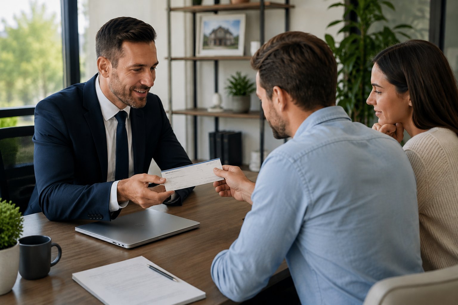 Homebuyer reviewing estimated cash needed at closing