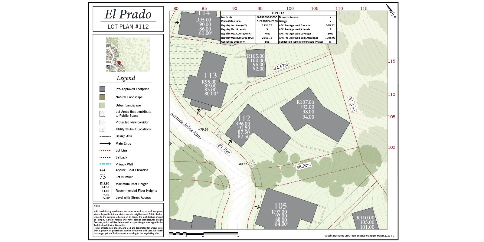 Lot 112 Avenida de los Altos | Expansive Ocean-View Lot in El Prado – 1,005 m² Custom Homesite in Las Catalinas