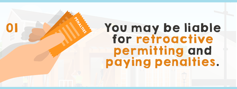 Infographic warns buyers they may owe for retroactive permits and penalties.
