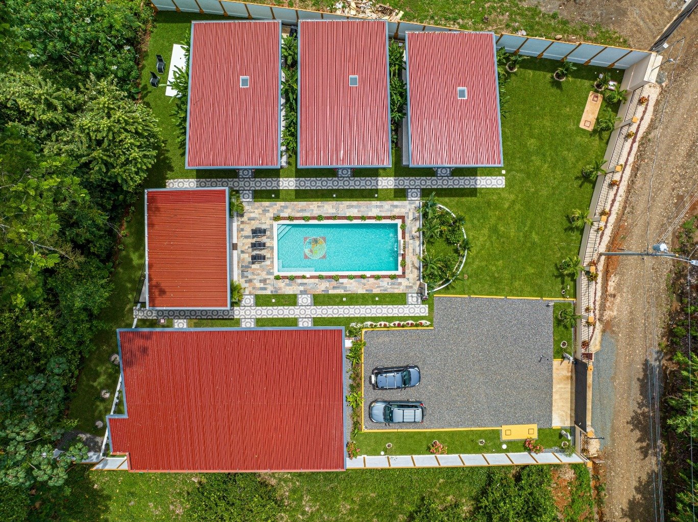 Incredible turnkey investment opportunity, 3 Rental villas, and a 2 Bedroom Home with a large pool.