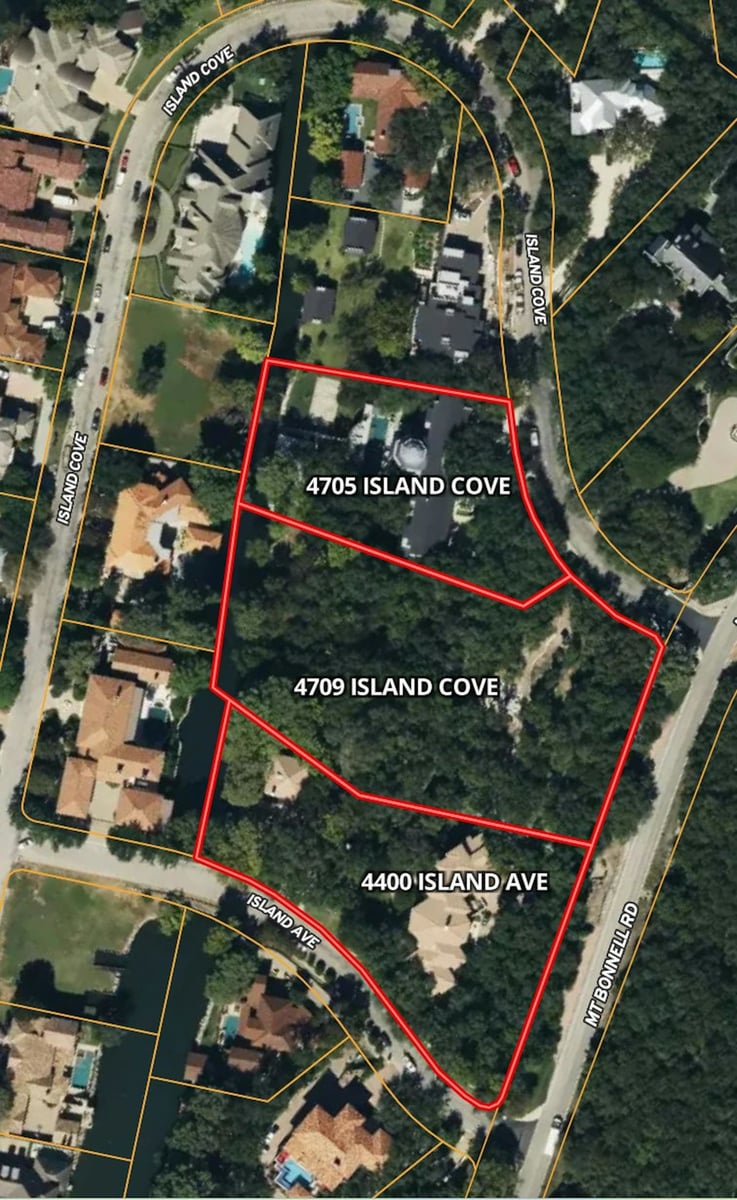 4705 and 4709 Island Cv and 4400 Island Ave 