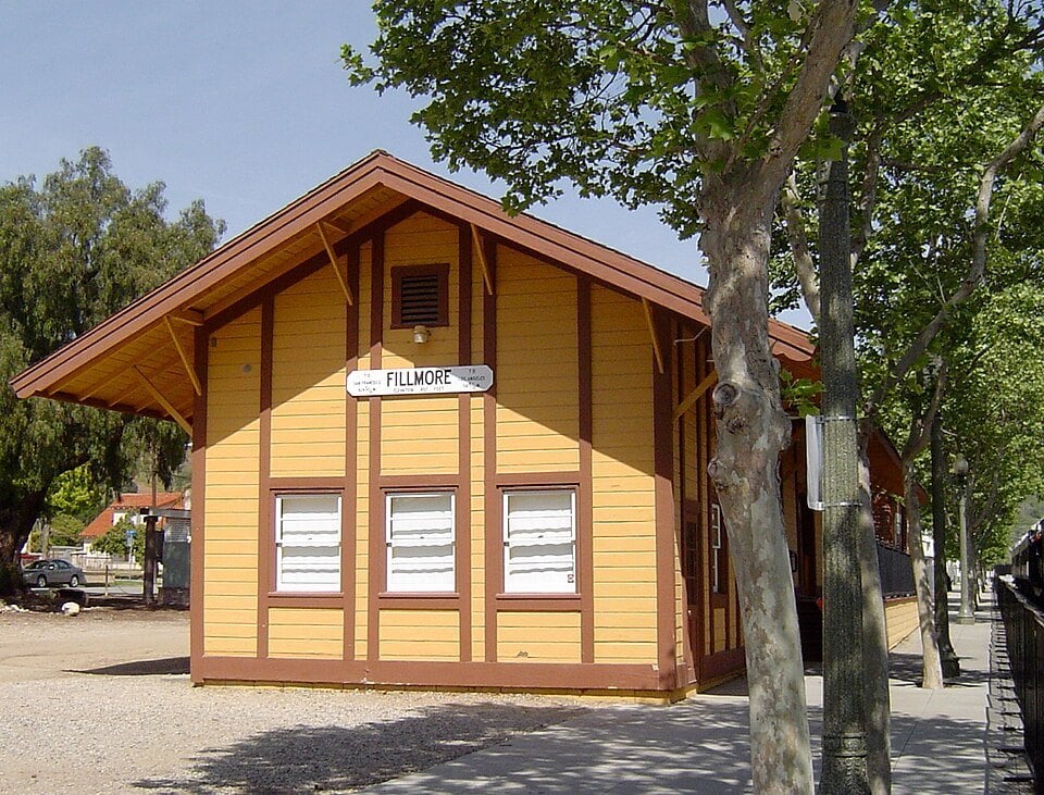 Historic Southern Pacific depot at Fillmore Historical Museum, March 2016