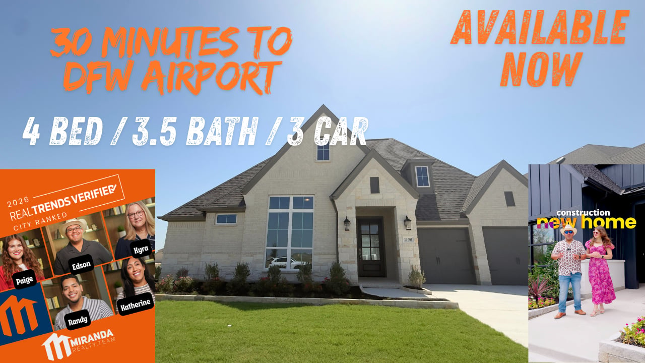 Perry Homes 2994W floor plan at Landmark — 4 beds, 3.5 baths, 3-car garage, available now, about 30 minutes from Fort Worth