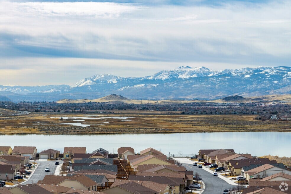 Overlooking Spanish Springs, Nevada, with residential neighborhoods, open high desert landscape, and surrounding mountain views.