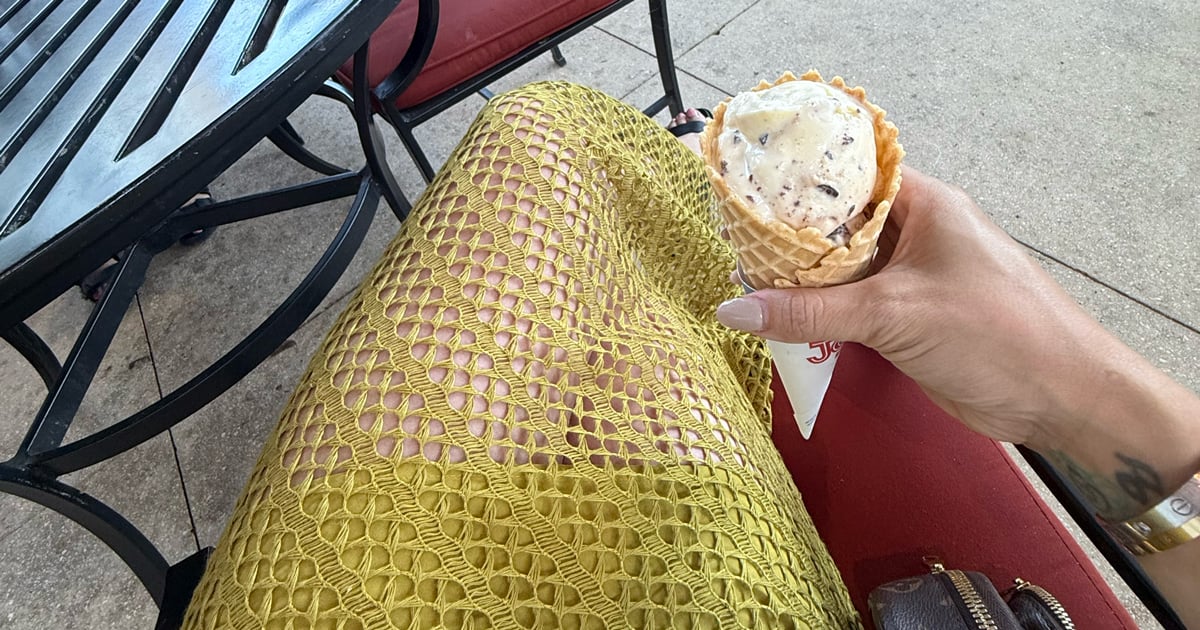 Waffle Ice Cream Cone And Green Skirt