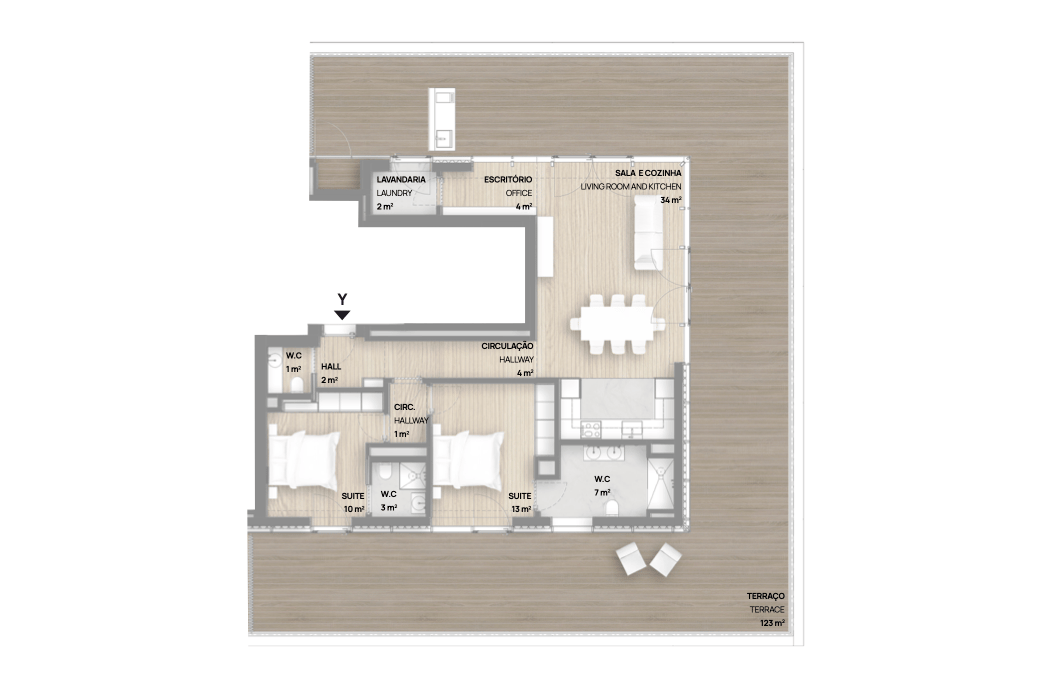T2 Penthouse with Suites, Office, Panoramic Terrace, Fitness Area & Ocean + River Views in Vila Nova de Gaia