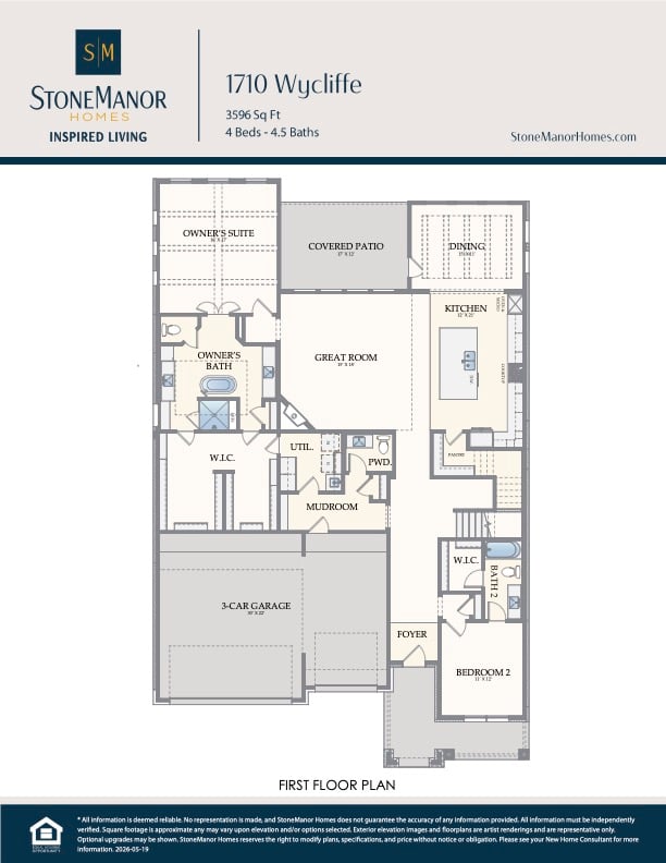 Floor plan option of a Wrenwood Estates home