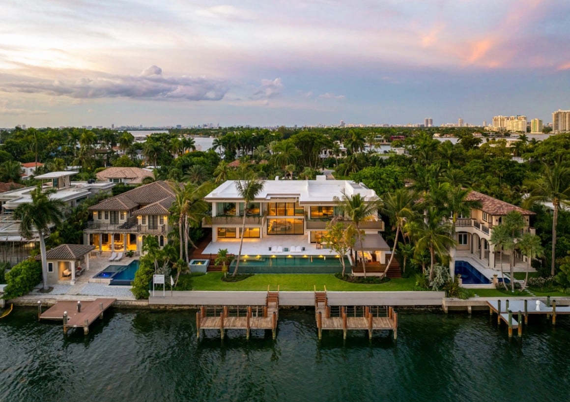 Waterfront Estate on Hibiscus Island Sells For $51.5 Million Setting New Record on Miami Beach's Palm and Hibiscus Island