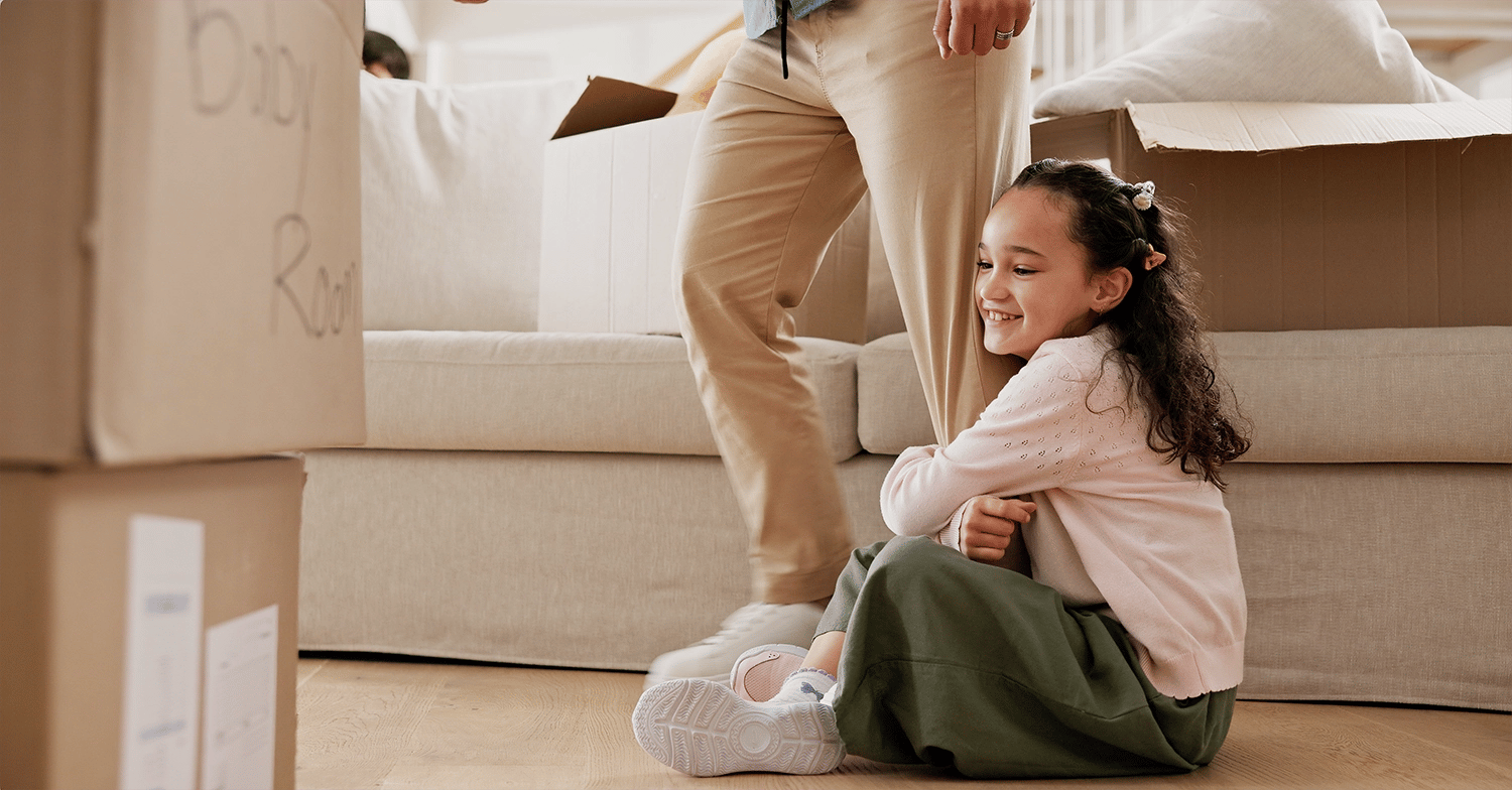 little girl playing with dad