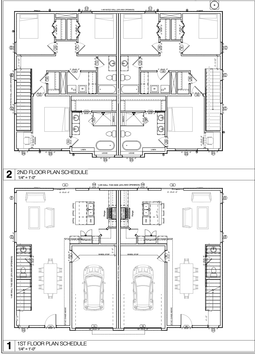 Duplexes at Noel St. floor plans