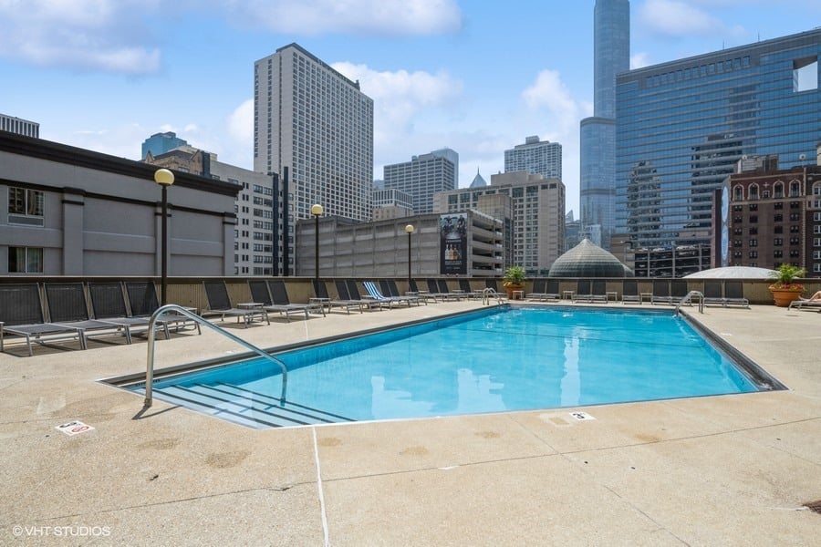 Photo of the pool and sun deck at 10 E Ontario | Ontario Place