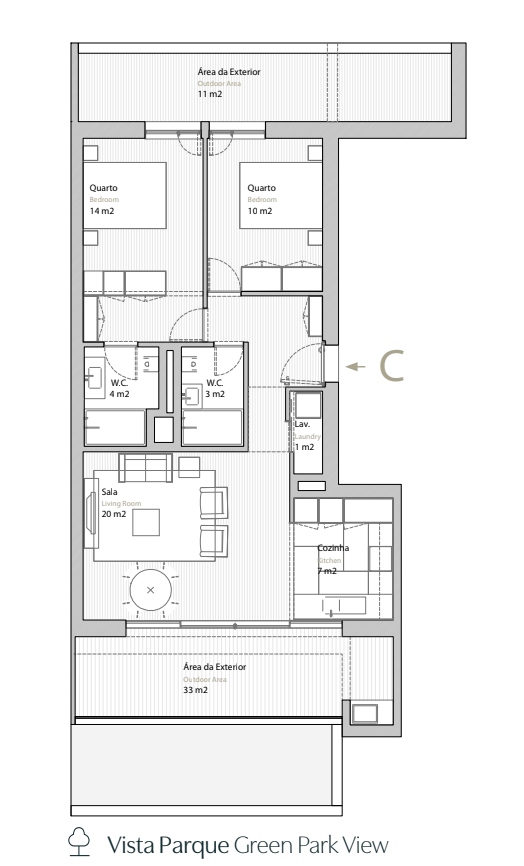 Bright 2-Bedroom Apartment with Expansive Outdoor Space in Coimbra