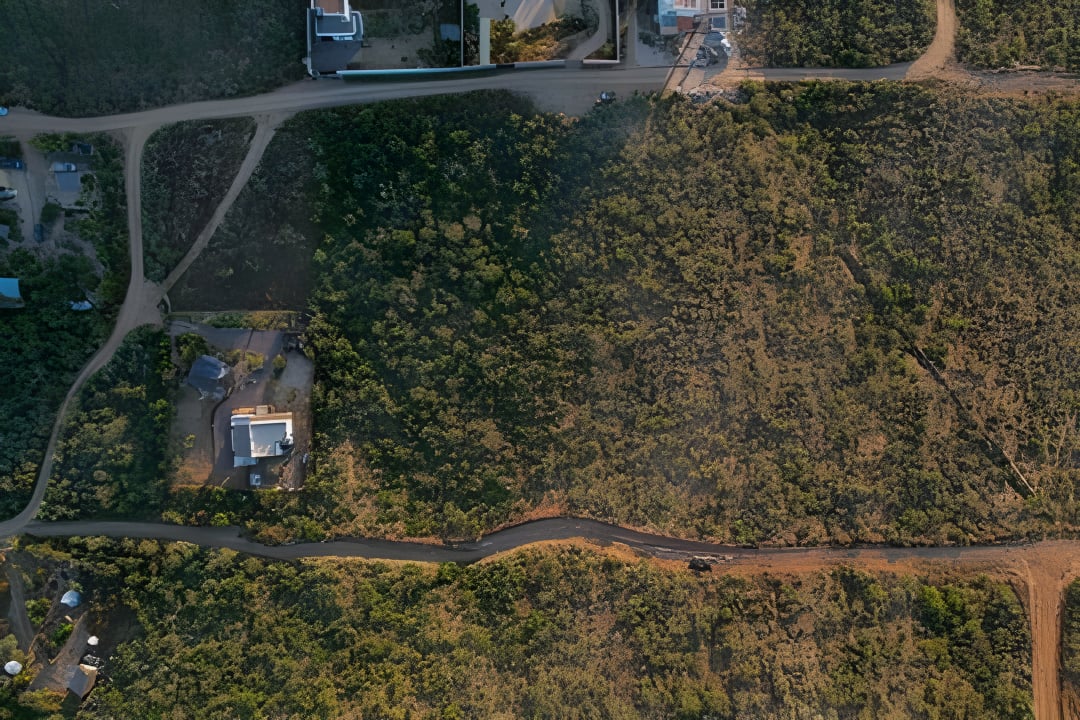Aerial view looking down on Lot Sueños Azules in Cerritos, Baja California Sur