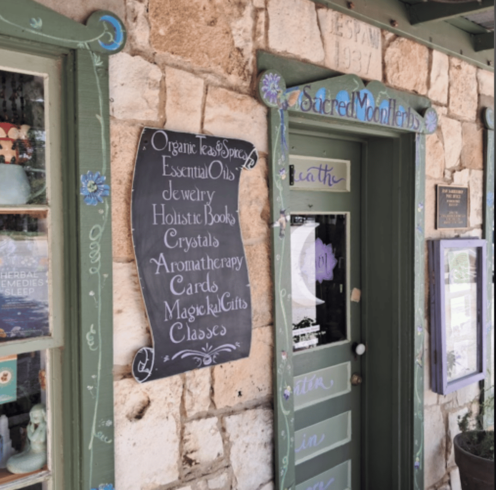 Sacred Moon Herbs on Mercer Street in Dripping Springs, Texas