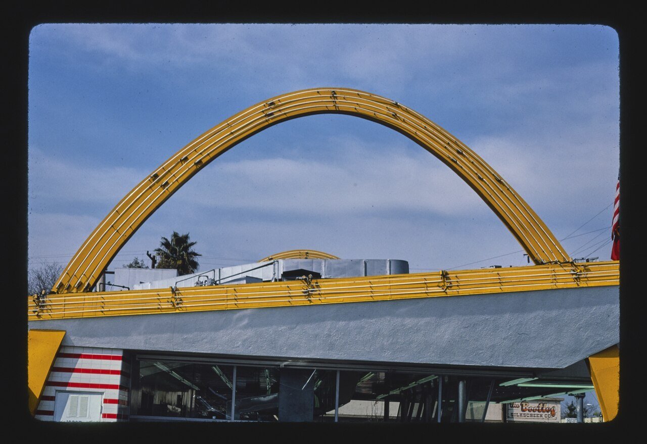 Historic McDonald's golden arch on Lakewood Boulevard in Downey