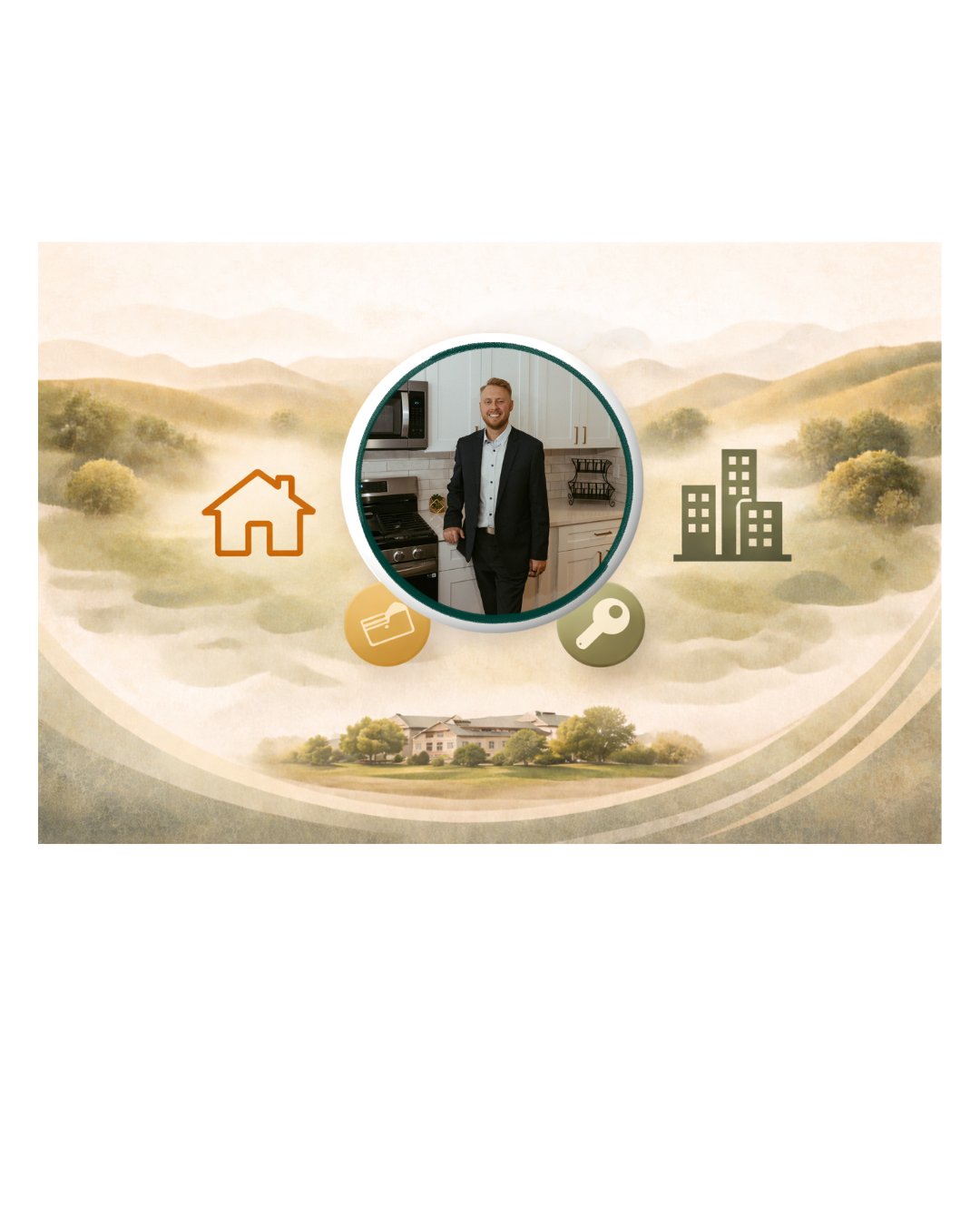 Clean modern graphic for Best Real Estate Agent in Pullman WA featuring Jordan Vorderbrueggen of Woodbridge Real Estate in the Services category