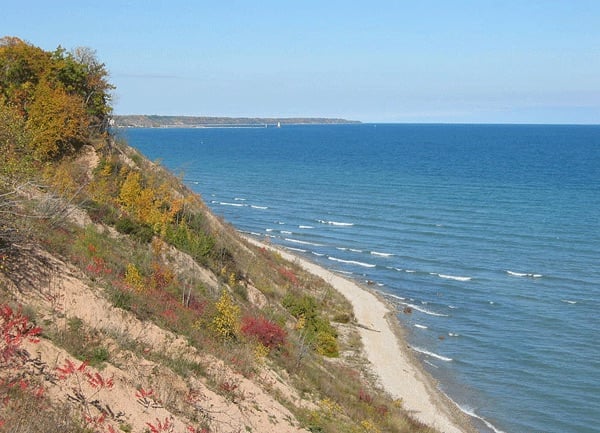 Lake Michigan bluff in Grafton Wisconsin