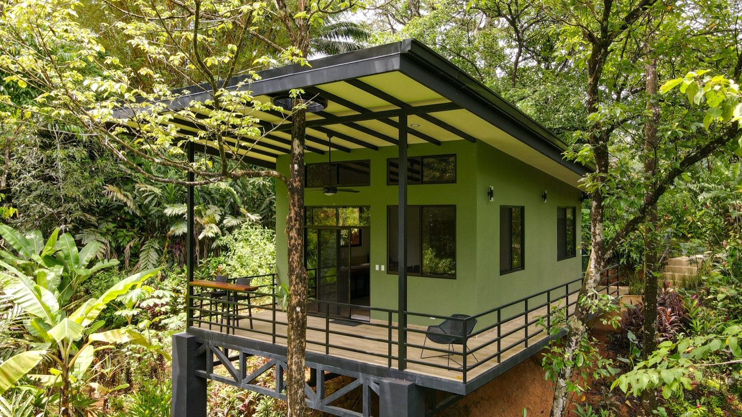 Modern House For Sale With Jungle View, Peaceful Stream, and Rental Cabins