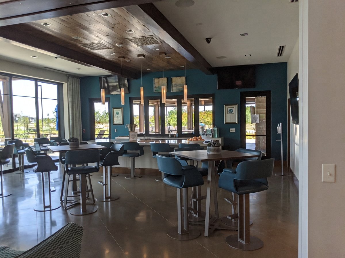 Kitchen and Dining area inside Magnolia Lifestyle Center reserved for the residents of the age restricted Elements at Viridian.