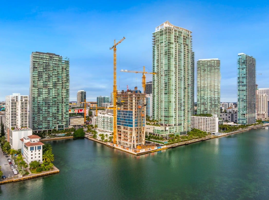 February 2026 | Construction on Terra, One Thousand Group, and Major Food Group’s Waterfront Edgewater Tower Villa in Miami has surpassed the 21st floor