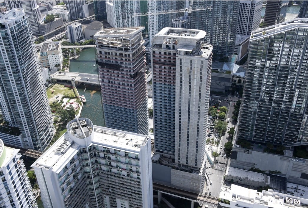 Newgard Group and Two Roads Development Mark Major Construction Milestone at One Brickell Riverfront With Installation of Architectural Crowns