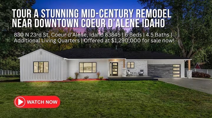 Coeur d'Alene Remodeled Mid-Century Home with Additional Living Quarters!
