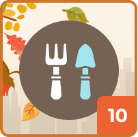 Fall maintenance graphic with two tools and the number 10.