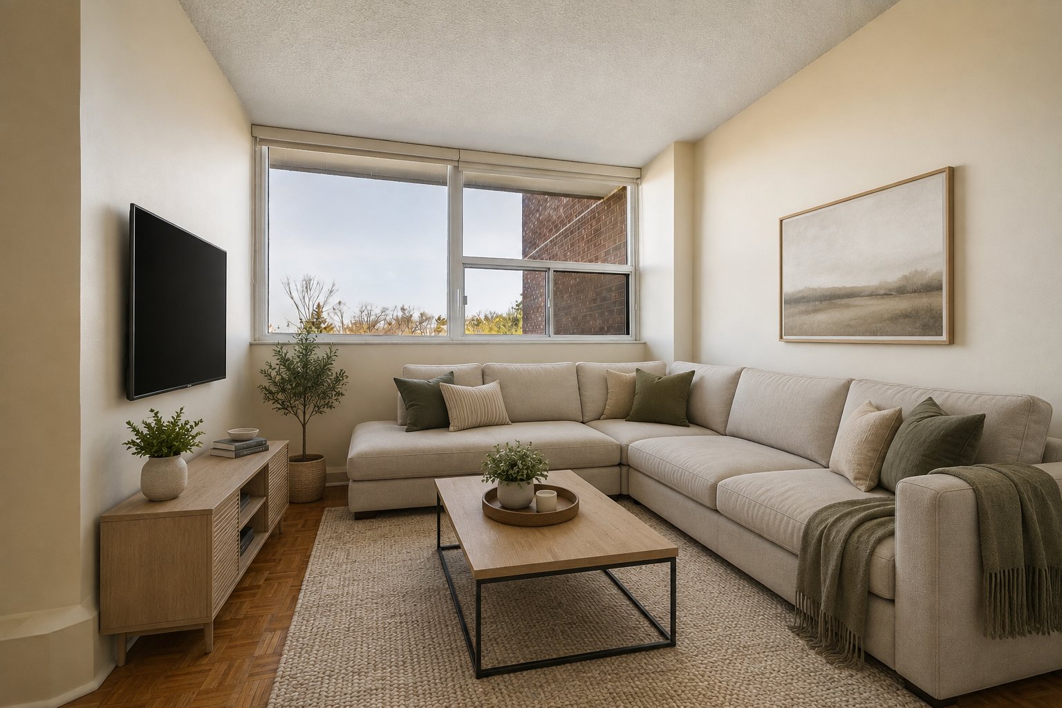 Bright and spacious studio apartment in great location