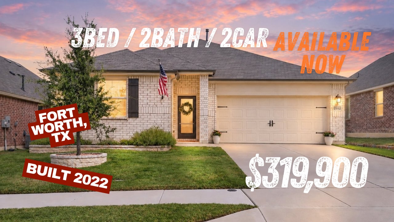 2552 Eden Creek Dr, Northpointe community in Fort Worth, TX 76179 — 3 bed, 2 bath, 1,670 sq ft home built in 2022, listed at $319,900