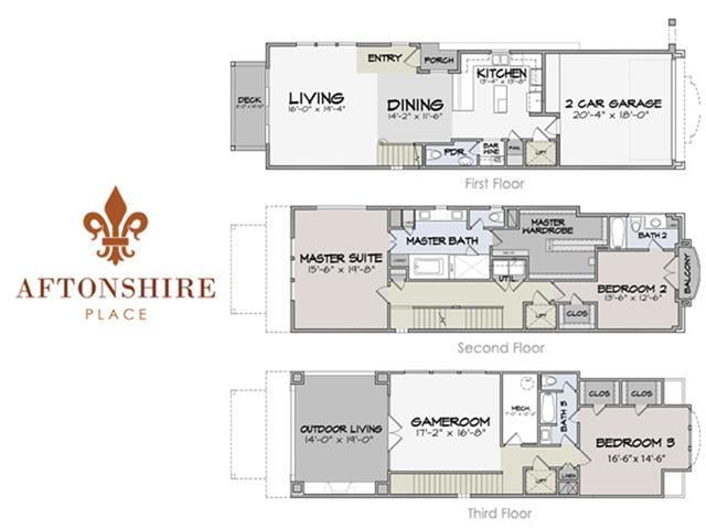 Aftonshire Place houston floor plan b