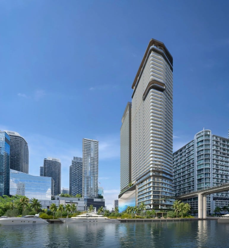 Newgard Group and Two Roads Development Mark Major Construction Milestone at One Brickell Riverfront With Installation of Architectural Crowns