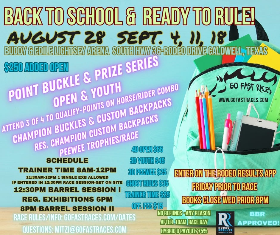 Back to School & Ready to Rule Barrel Racing Caldwell TX
