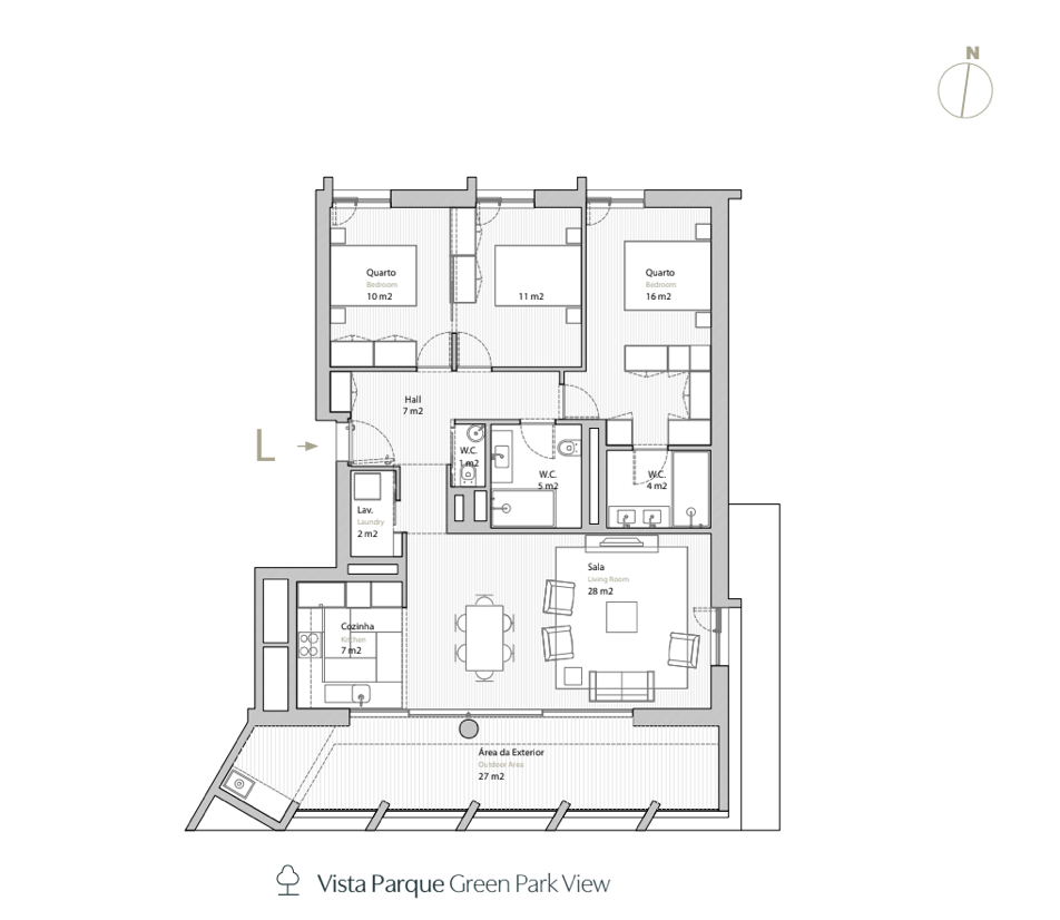 Three-Bedroom Apartment in Coimbra