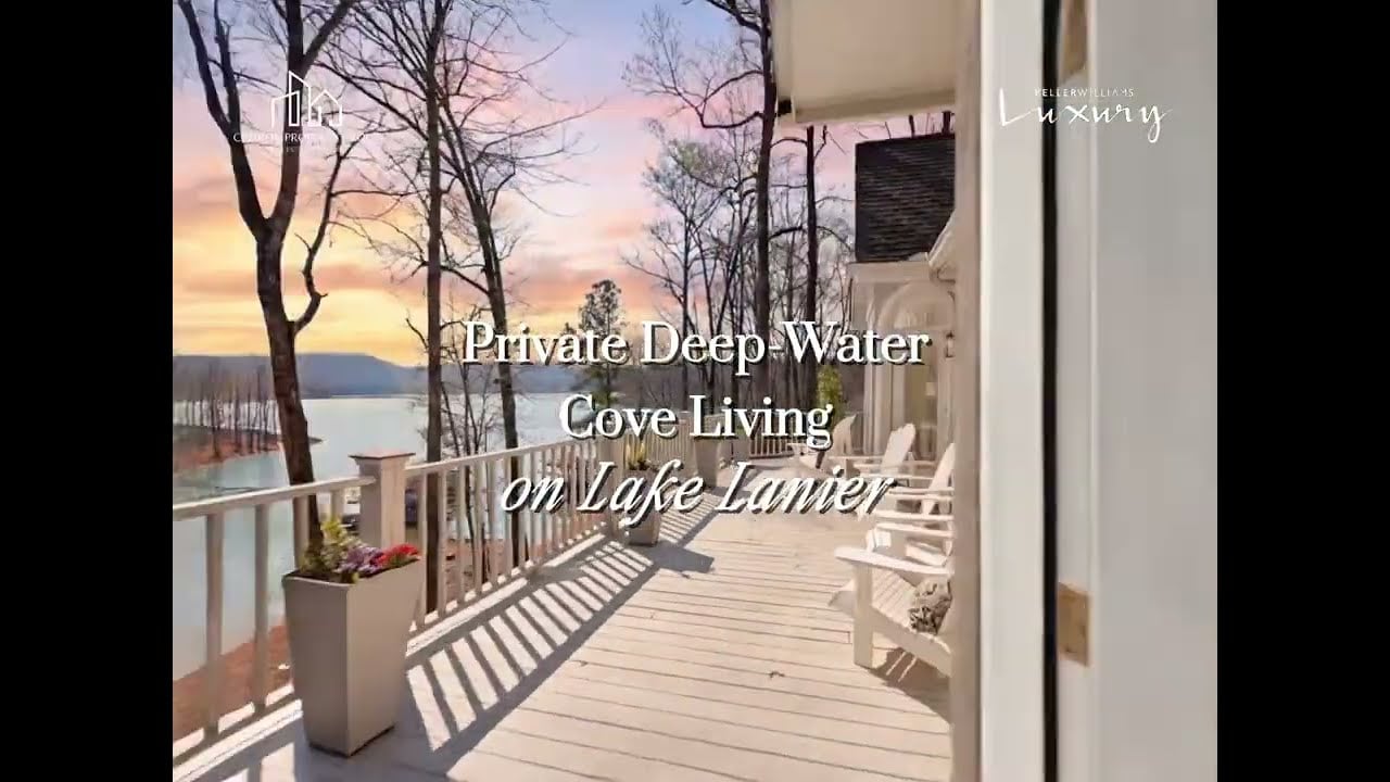 Lake Lanier Luxury Waterfront Home | Private Deep-Water Cove Living with Dock & Sunset Views