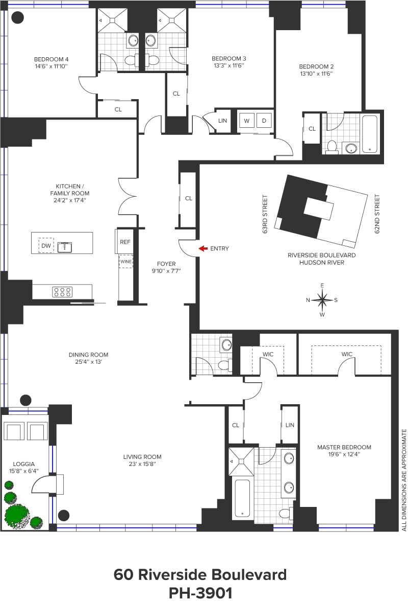 60 Riverside Boulevard, #PH-3901