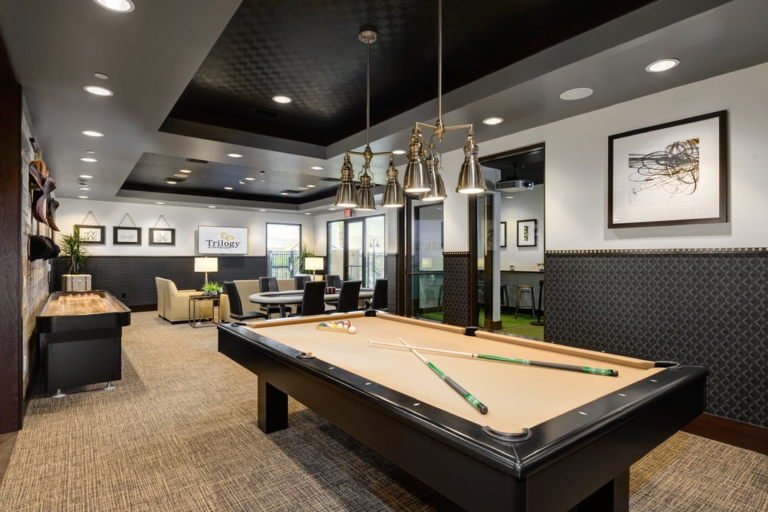 Billiards and game room at Trilogy at The Polo Club, Indio California