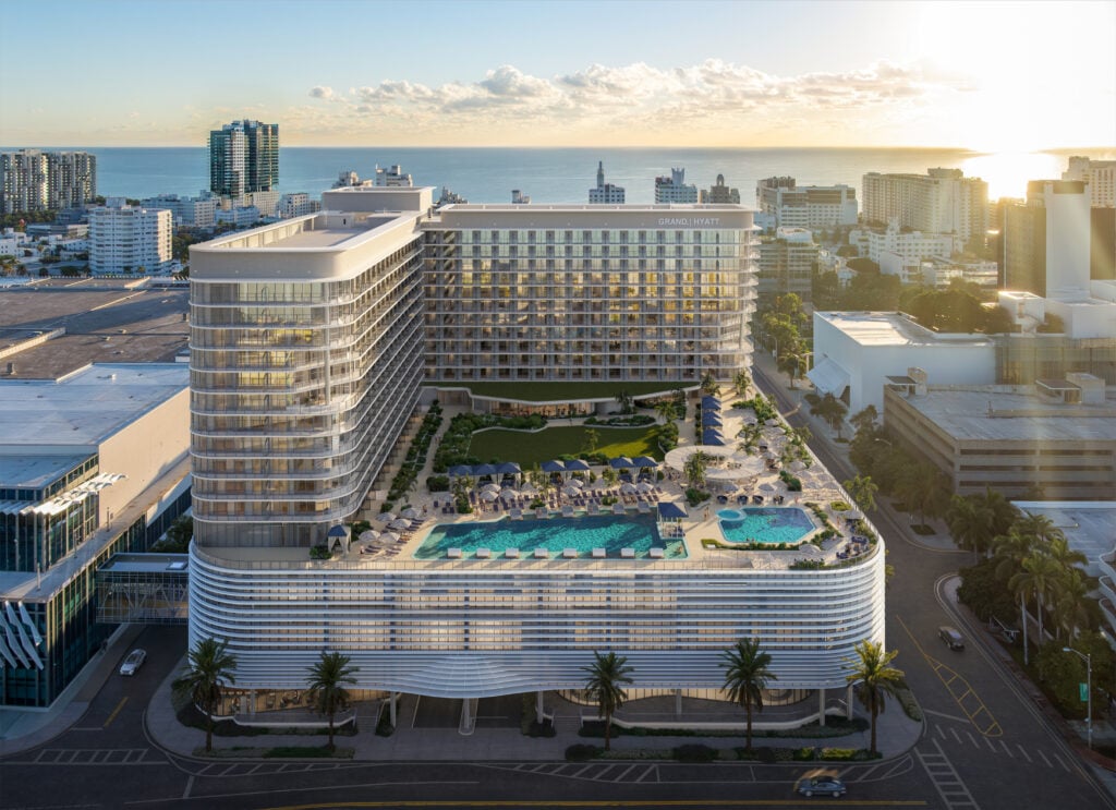 Construction Tops Out on 17-Story Grand Hyatt Miami Beach Convention Center Hotel