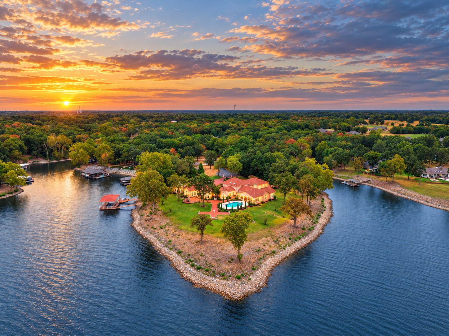 Mediterranean Estate Surrounded by the Beauty of Grand Lake 