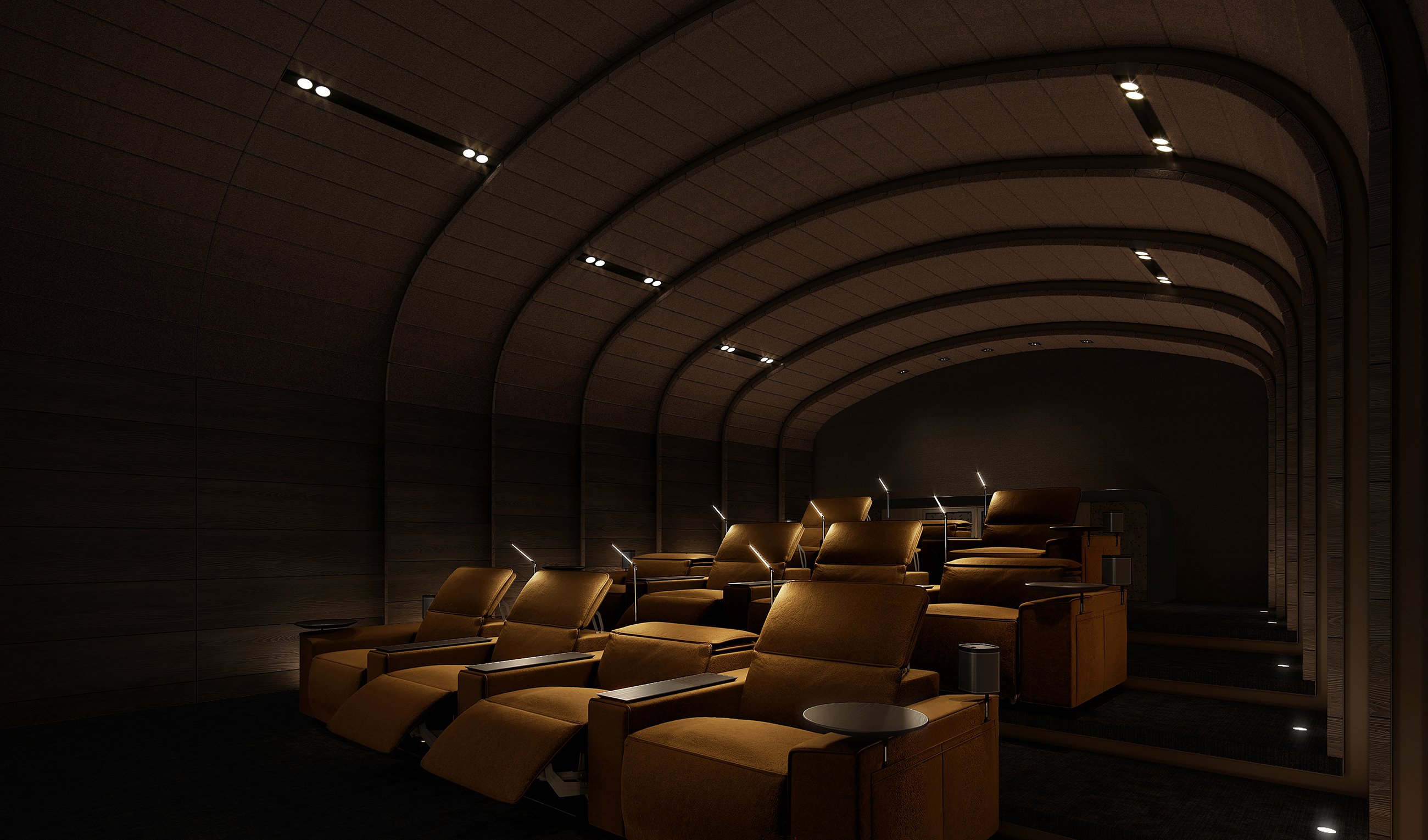Rendering of the private theater at The Ritz-Carlton Residences, Naples