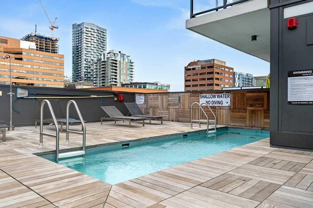 Pool in the 6th and Tenth building. The best airbnb building in Calgary 