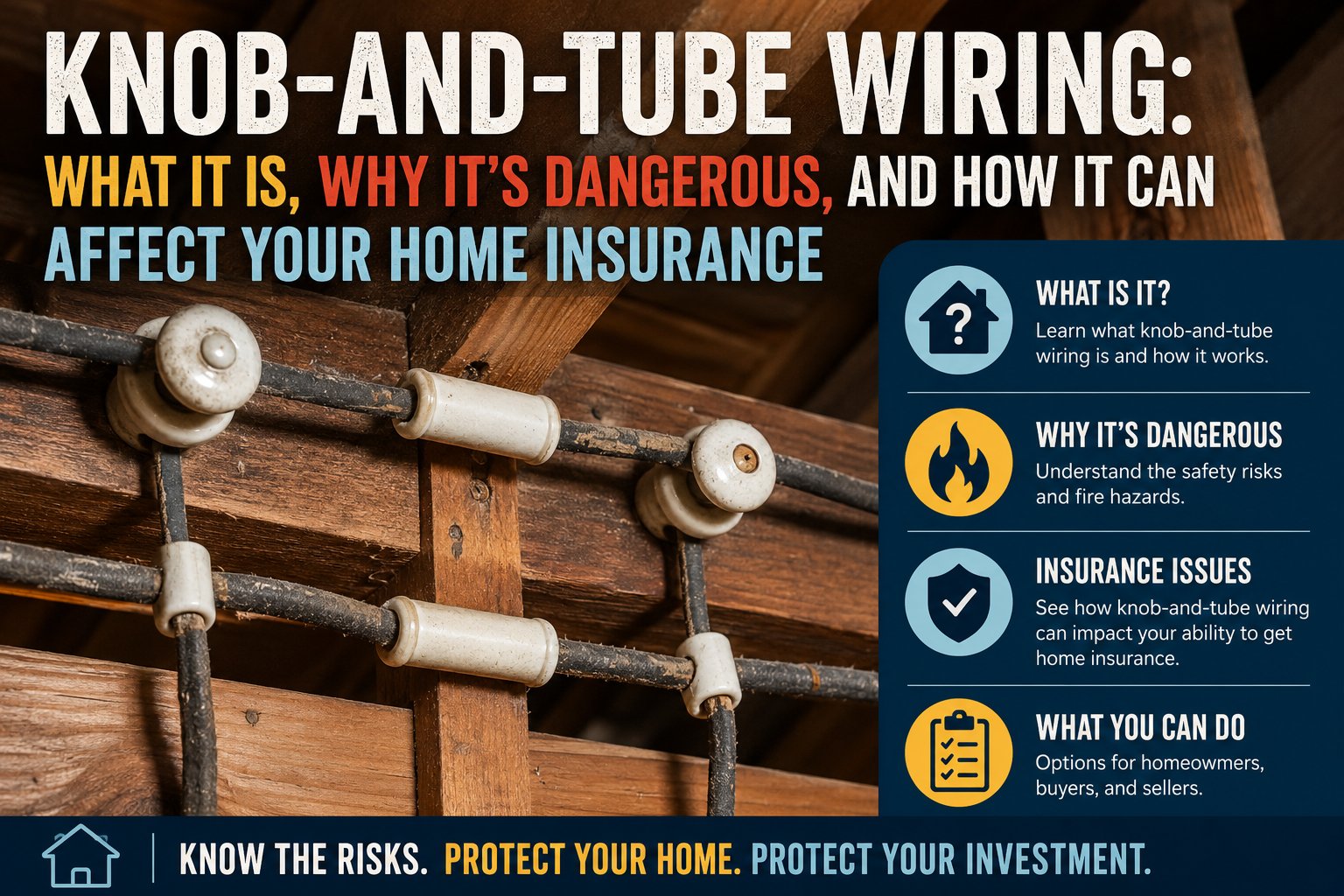 Knob-and-Tube Wiring: What It Is, Why It’s Dangerous, and How It Can Affect Your Home Insurance