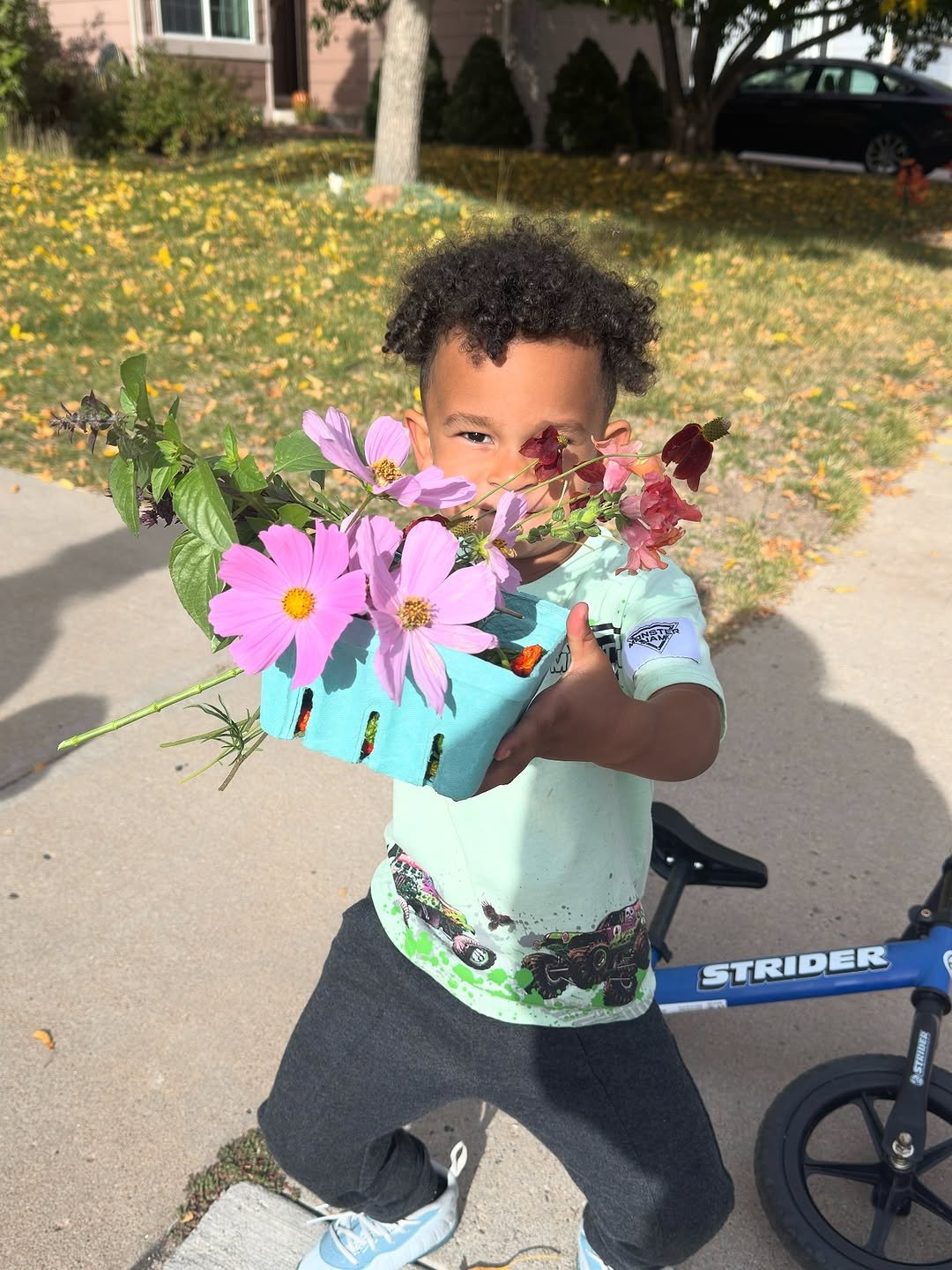 Love when the neighbors share garden goodies!