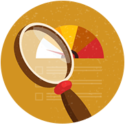 Credit score gauge examined through a magnifying glass