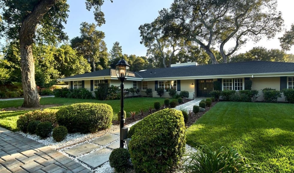 Luxurious green manicured lawn at an Atherton home