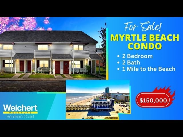Myrtle Beach 2 Bedroom/ 2 Bath Beach Condo For Sale - 1 mile to Beach! JUST $150K
