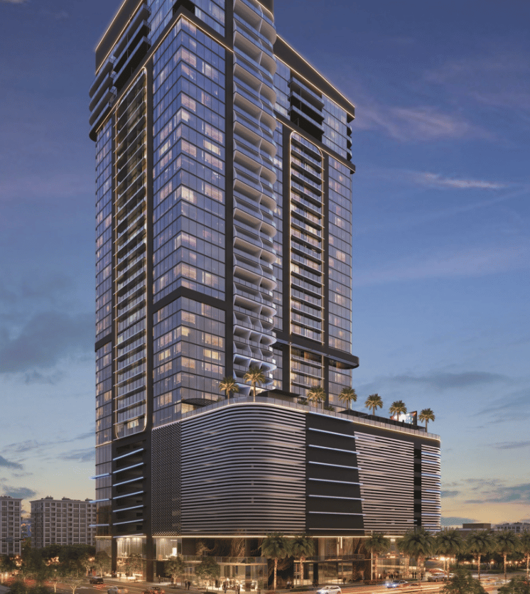 rendering of hotel ora tampa at sunset