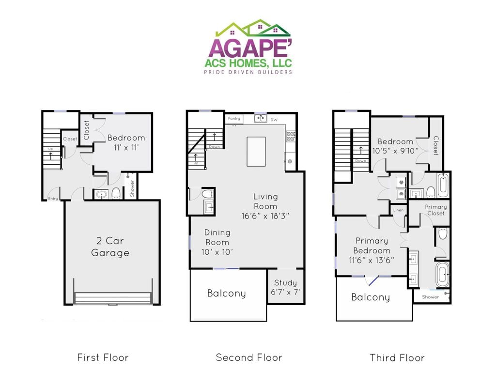 Floor plan of San Juan Vista homes in Houston, TX