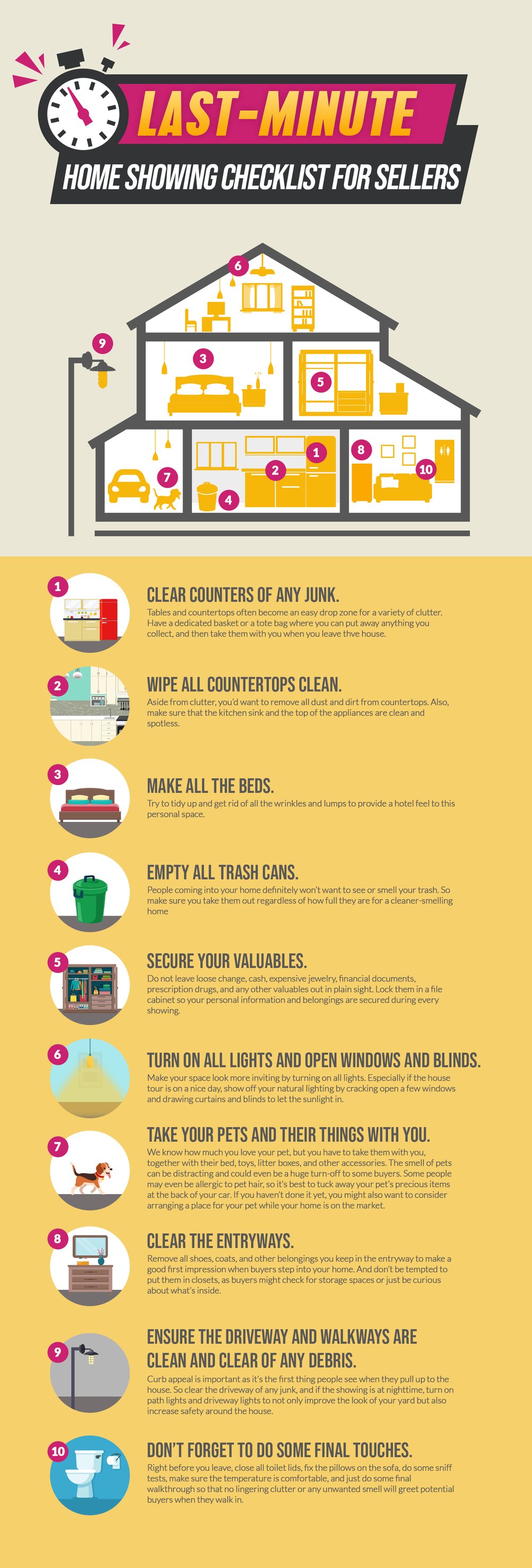 Last-Minute Home Showing Checklist for Sellers